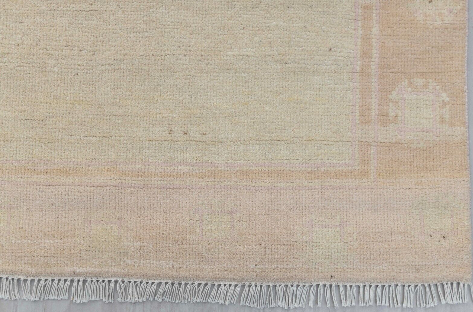 8×10 Turkish Style Oushak Rug Cream Peach Hand Knotted Soft Quality Wool Rug