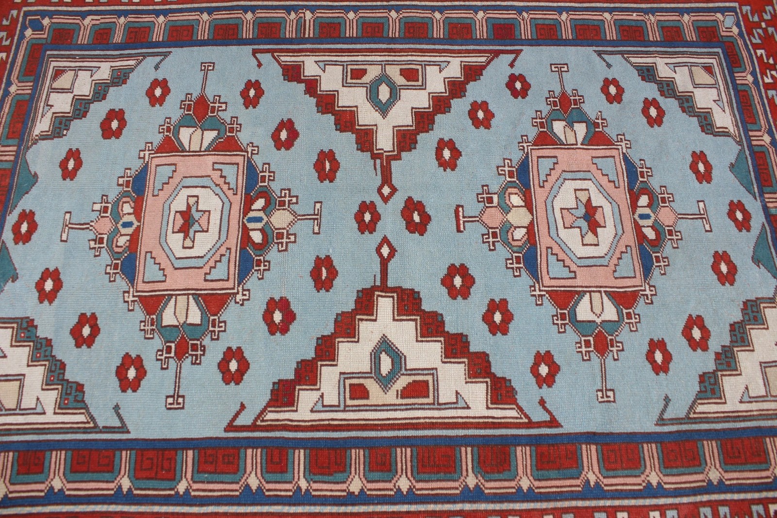 Vintage 4,5×6,1 ft Area Rug, Turkish Rug, Red Oriental Rug
