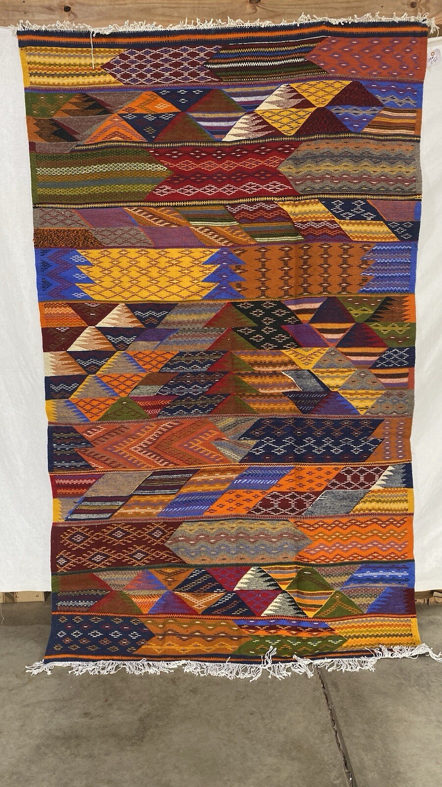 Moroccan Berber Kilim Rug Carpet Picasso Handmade Taznakht Tribal 8ft2’’ X 5ft1