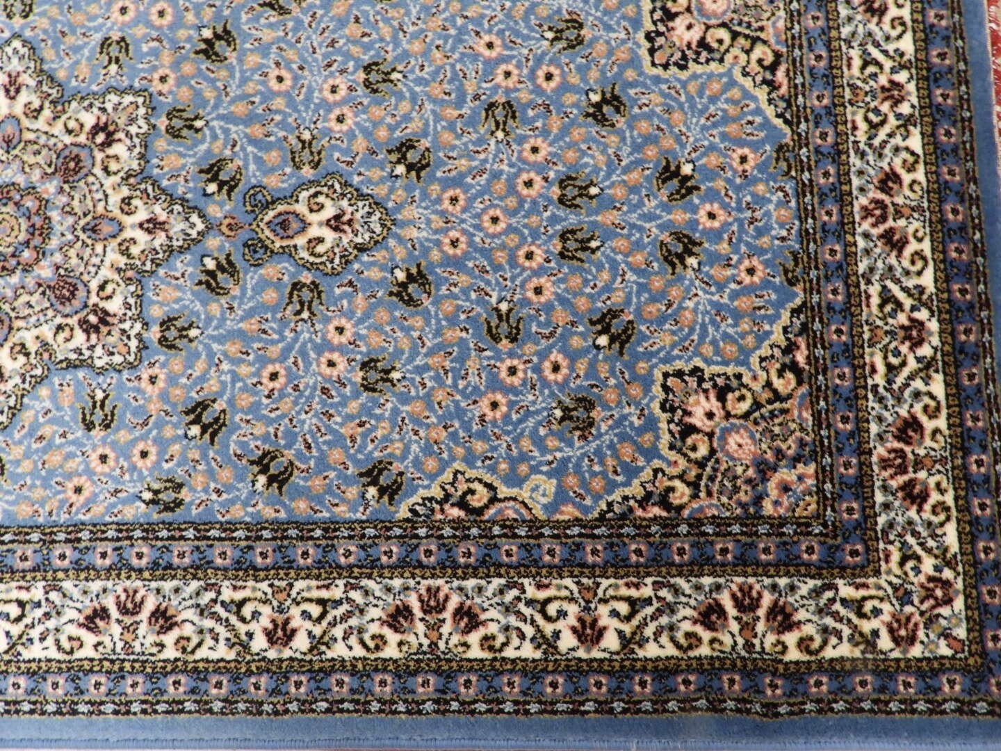 Blue Medallion Design Wool Area Rug 80×160 Cm
