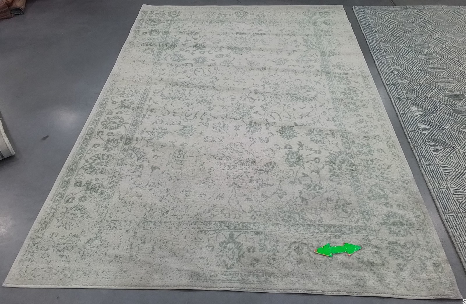 IVORY / SAGE 6′-0″ x 9′-0″ Stained Rug, Reduced Price 1172777451 ADR109V-6