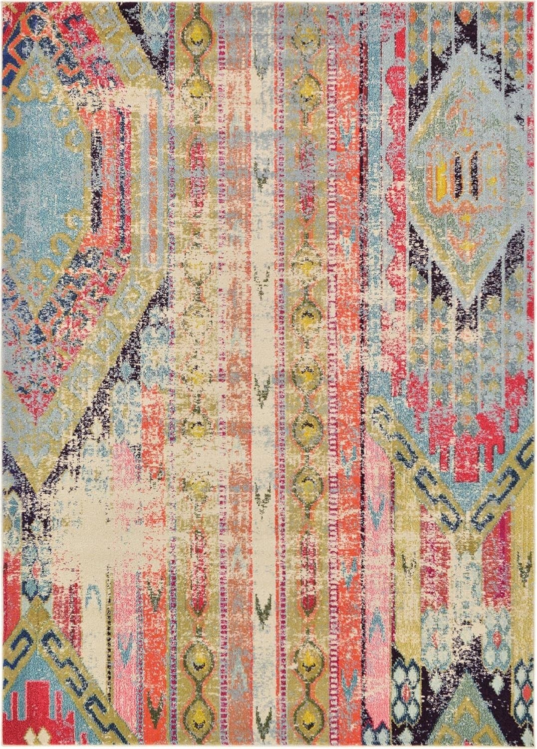 Neatiip Boho Area Rug 5×7 Floral Geometric Tribal Living Room Bedroom Rug