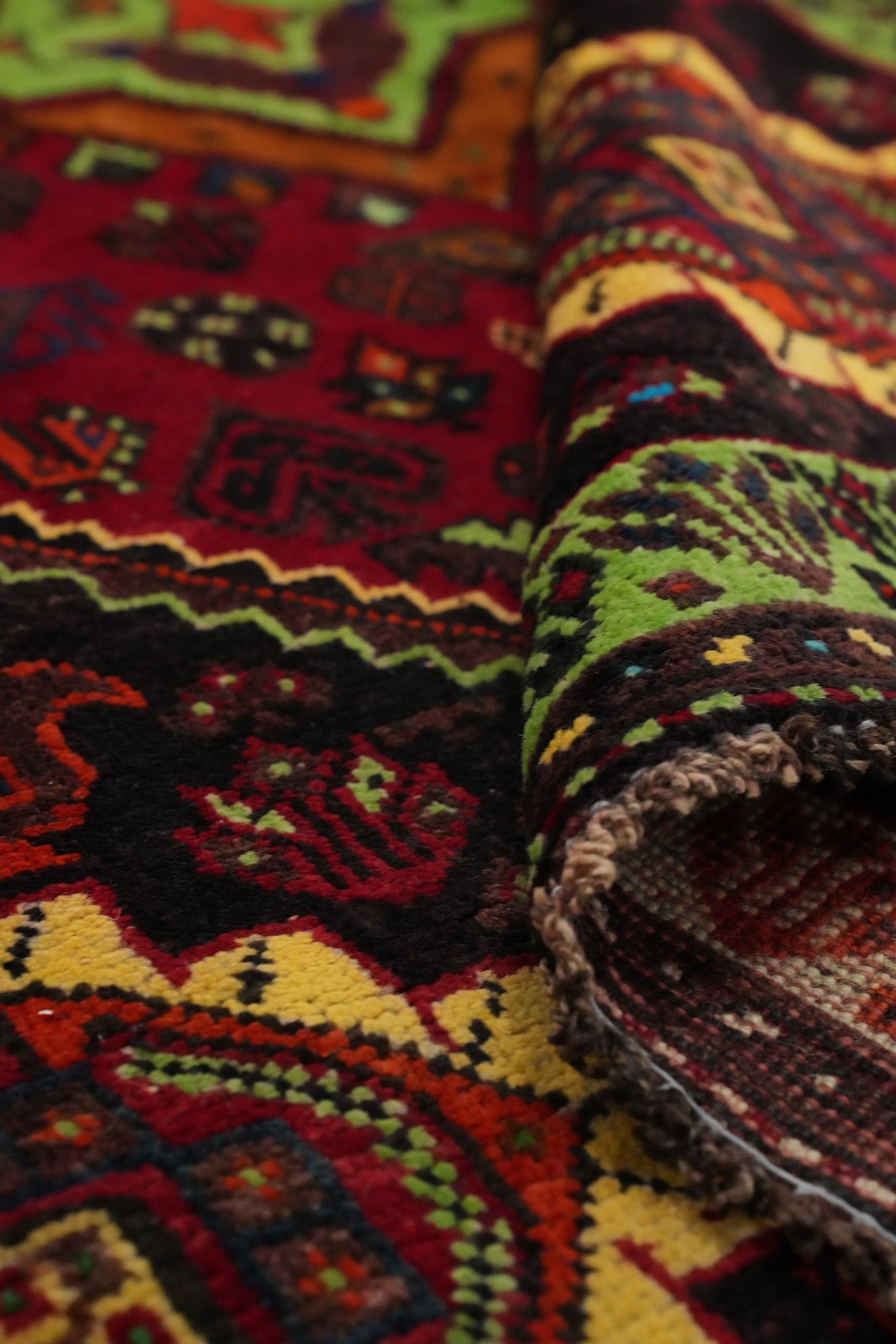 Vintage Wool Traditional Style Rug 4×6 ft Hand-knotted Geometric Nomadic Carpet