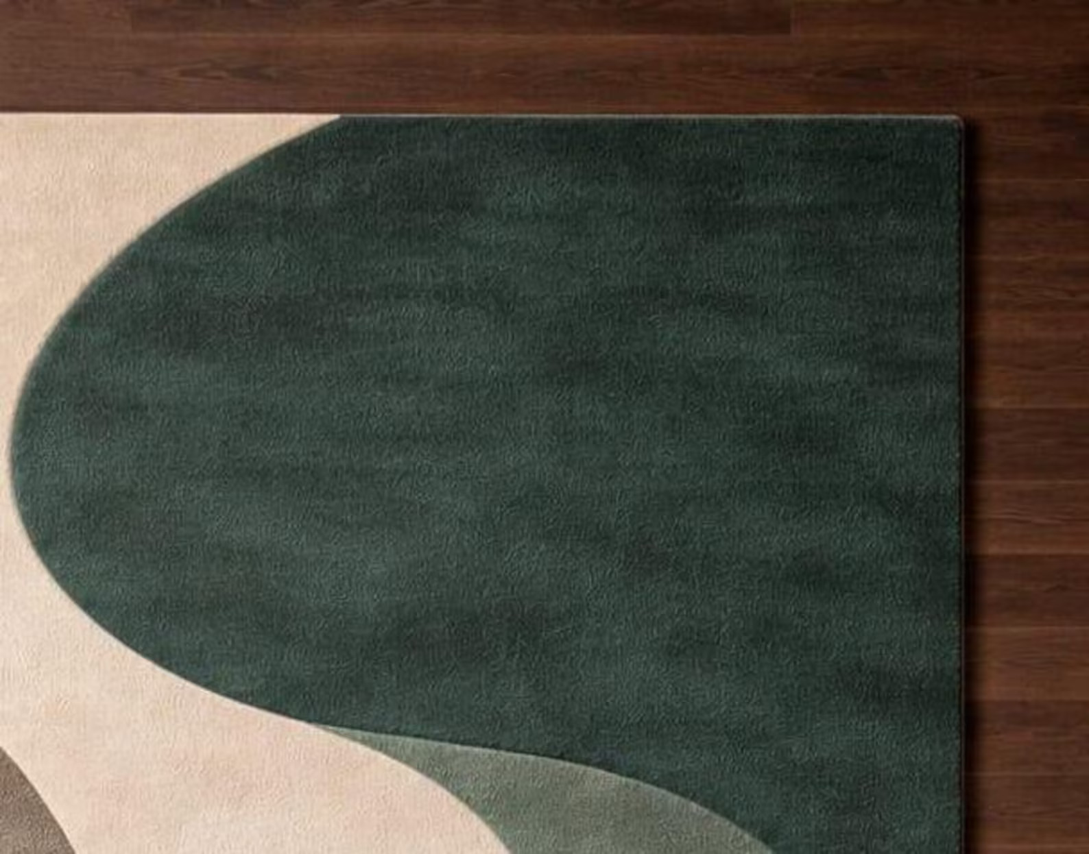 Hand Tufted Wool Rug Modern Abstract Wave Pattern Area for Living Room Carpet