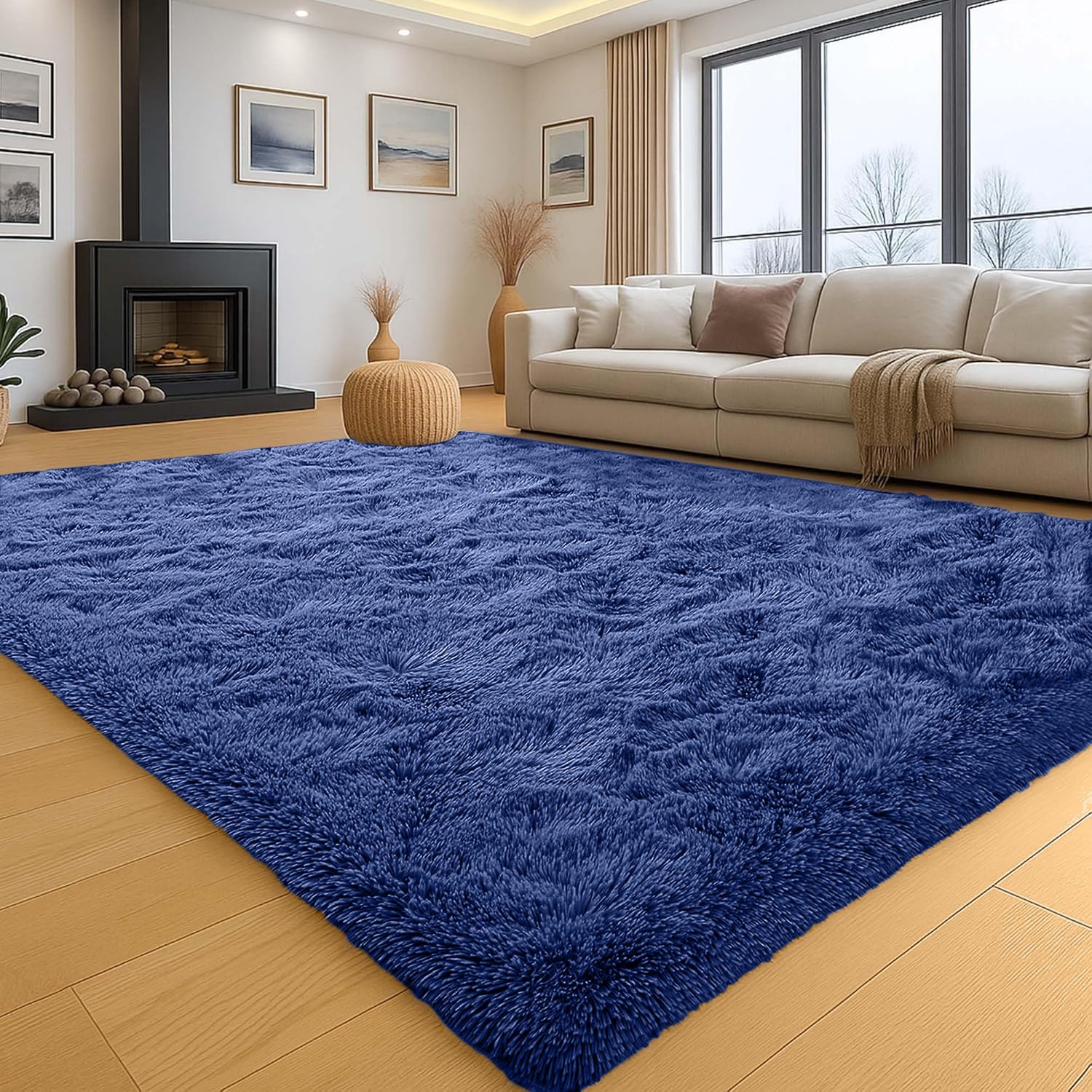 Indoor Shaggy Area Rugs for Living Room Bedroom Soft Fluffy Floor Mats Carpets