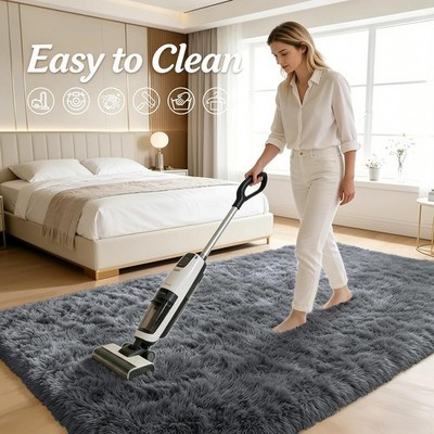 OLANLY Area Rugs for Living Room Bedroom, Machine Washable 4×5.9 ft Soft Fluffy