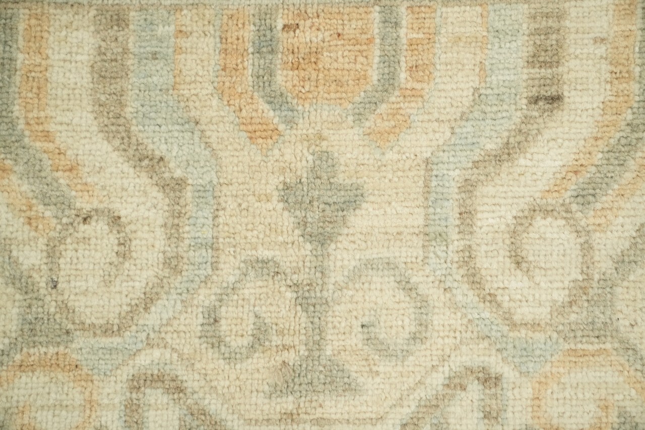 Luxurious Soft Tone Peach & Cream 12×15 Oushak Palace Wool Area Rug