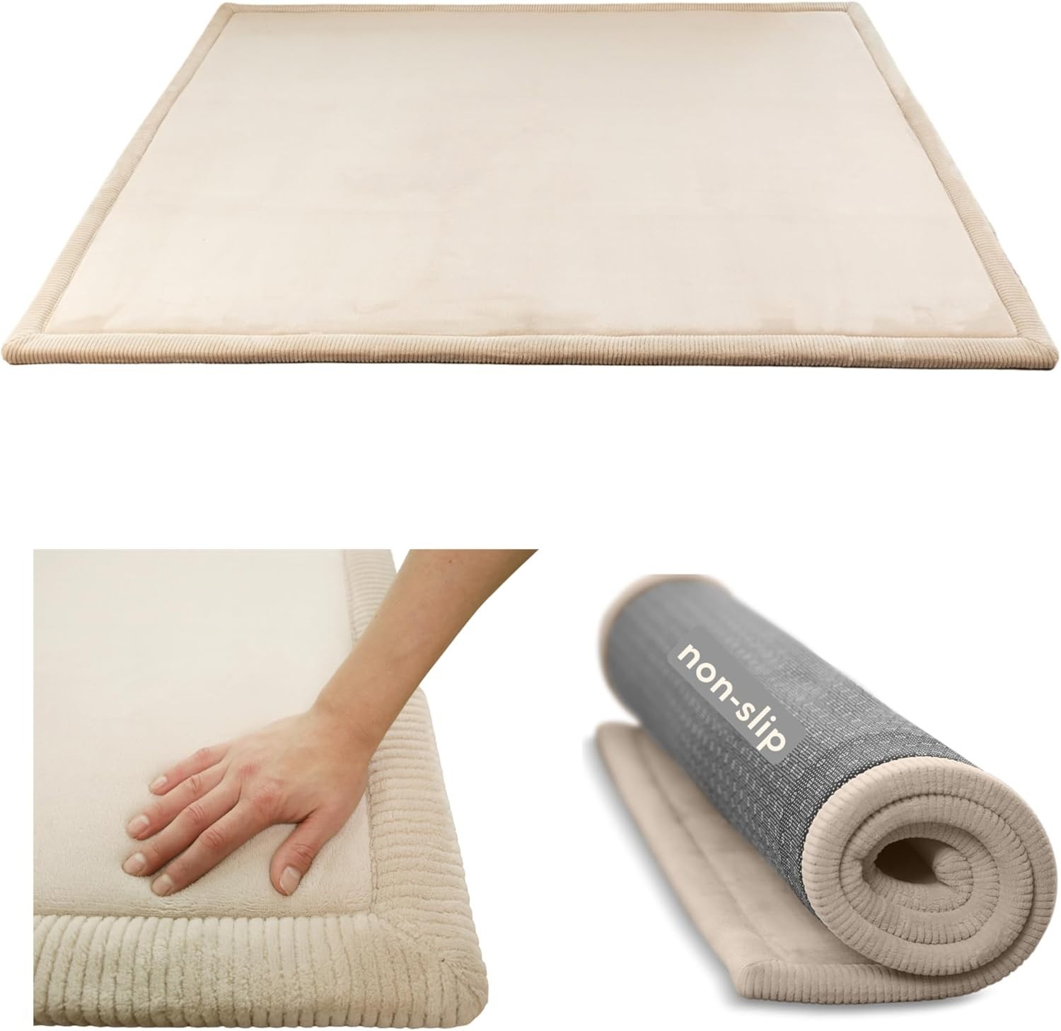 Luxury Coral Velvet Mat 60” x 80” – High-Density Foam, Non-Slip, Water-Resistant