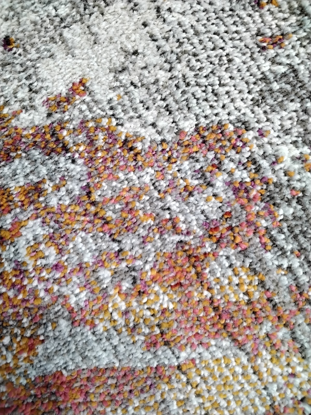 GREY / ORANGE 5′ X 5′ Square Back Stain Rug Reduced Price 1172757215 MAD440G-5SQ