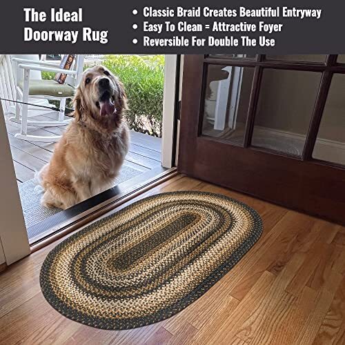 20×30” Black Oval Braided Rug. Kilimanjaro Black Jute Oval Rug. Uses- Entrywa…