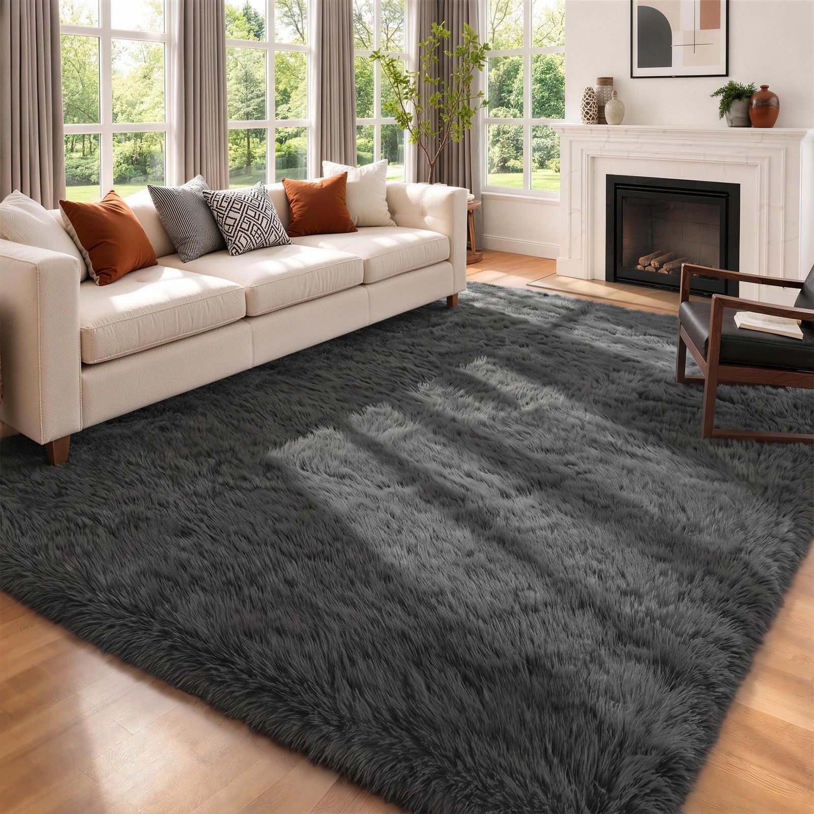Best 5×7 Area Rug for Living Room Ultra Soft Fluffy Modern Large Thicked Shag