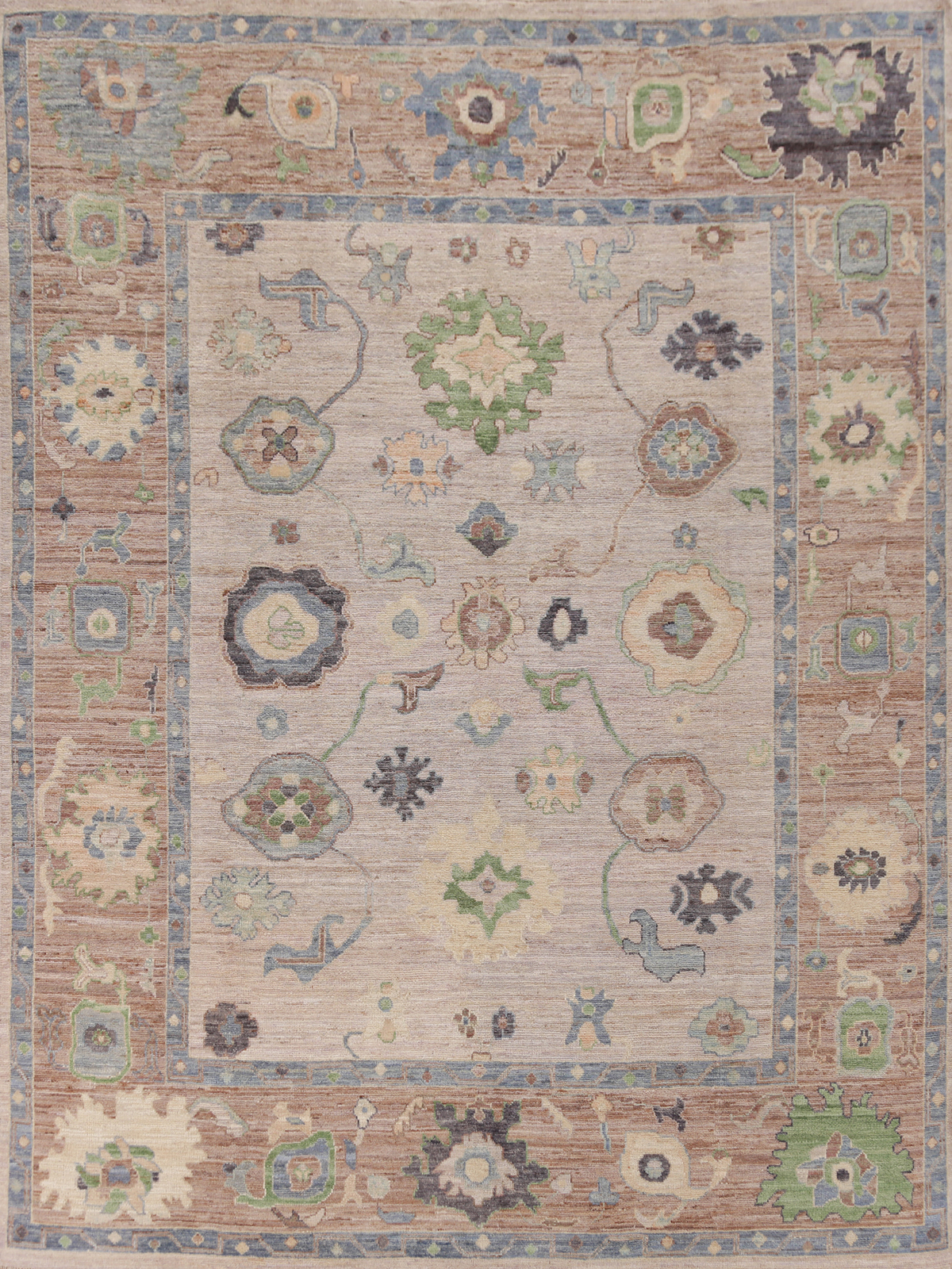 Vegetable Dye Handmade Oushak Turkish Living Room Area Rug Wool Carpet 8×10 ft