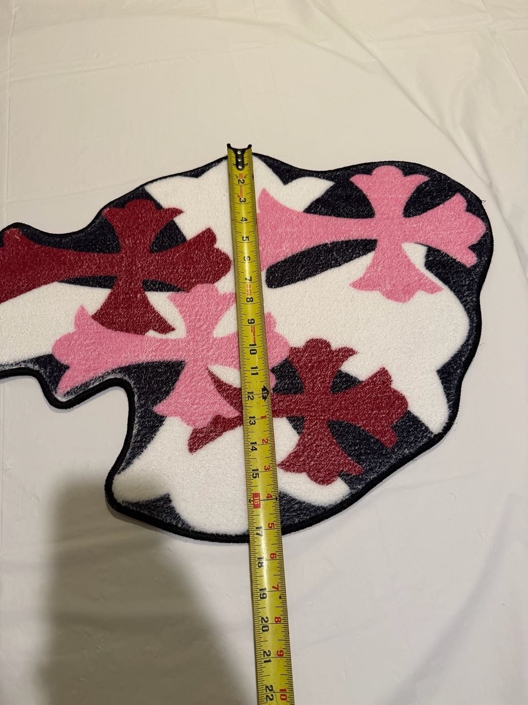 Chrome Hearts Style White Pink Gothic Cross Tufted Handmade Rug New