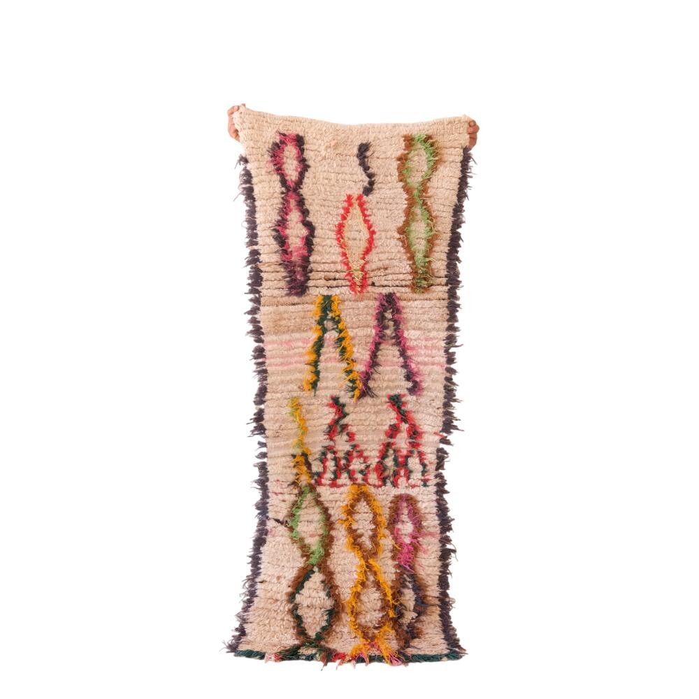 Vintage Azilal Moroccan Rug – 5.9×1.9 ft – Hand-Knotted Wool & Cotton
