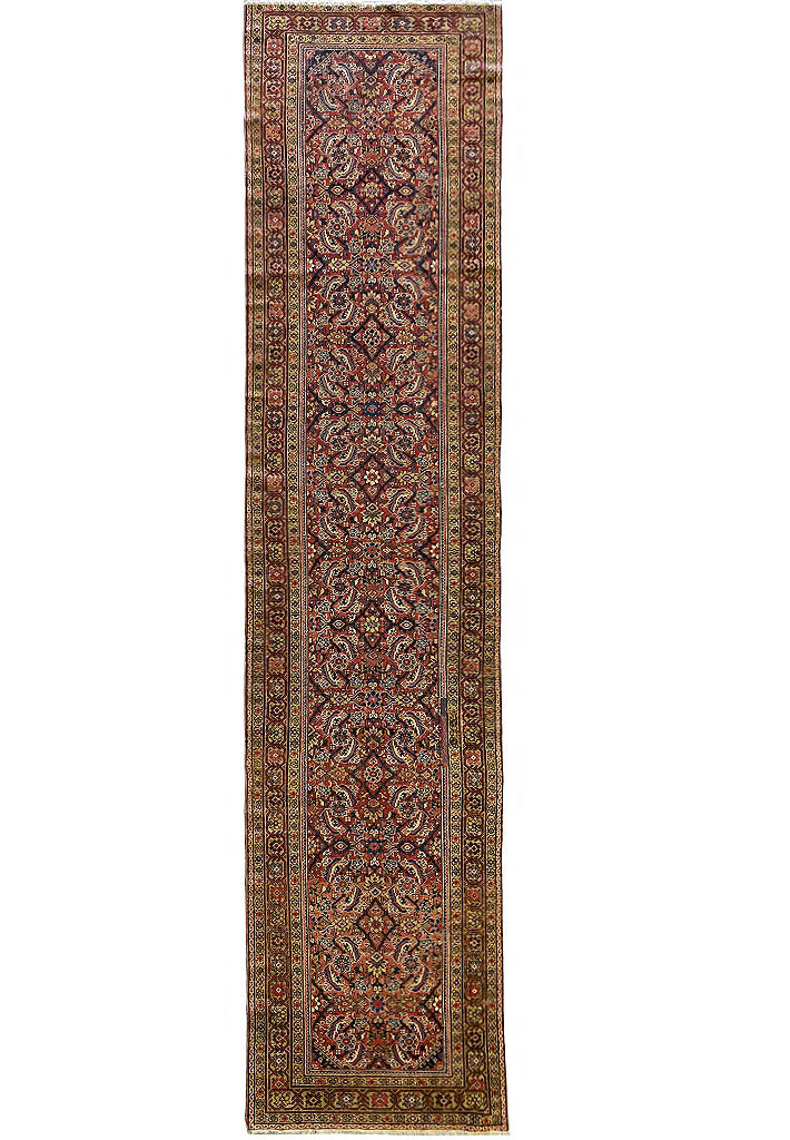 3×16 Long Antique Perrsian Herrati Runner 1950’s #F-6665