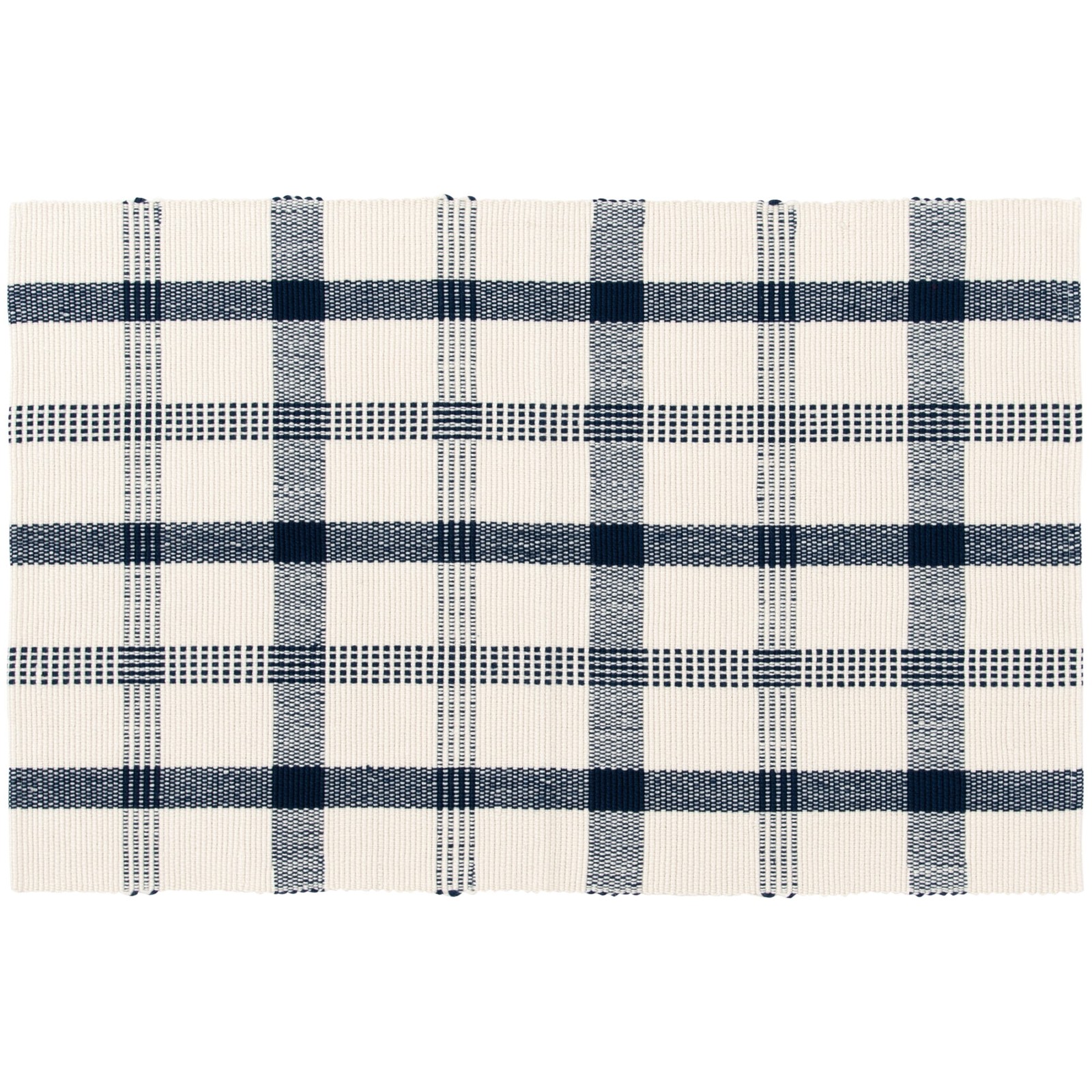 24″x36″ Blue Plaid Outdoor Layering Rug