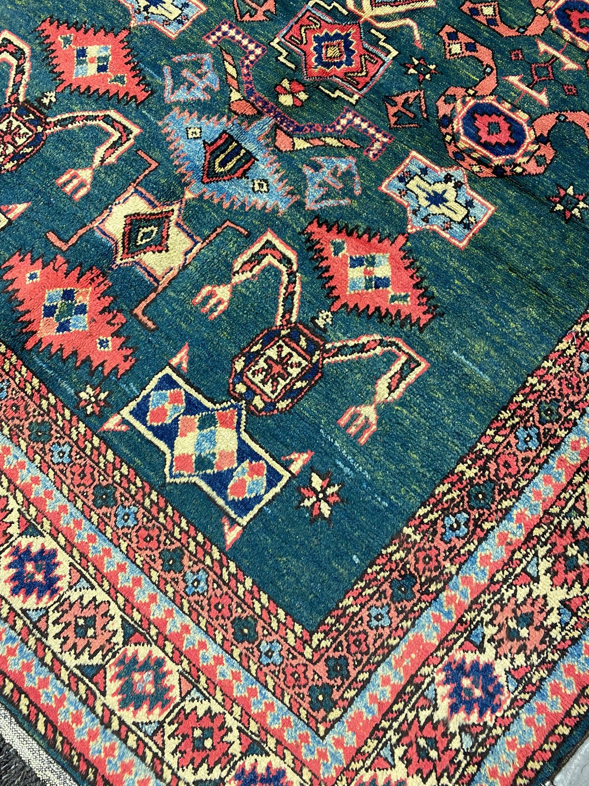5×6 GREEN new Caucasian Rug #F-6648