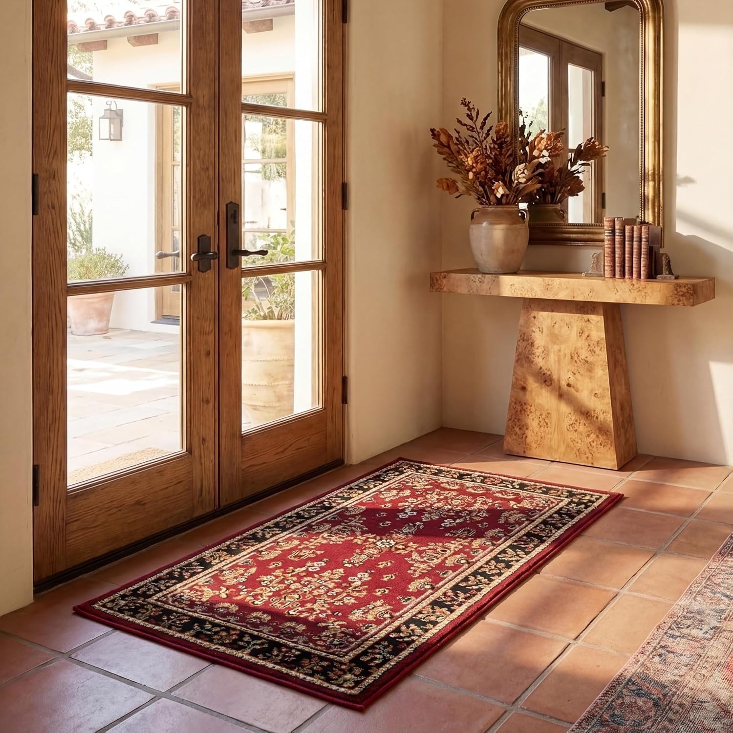 SAFAVIEH Lyndhurst Collection Area Rug – 2’3″ x 4′, Red & Black, Traditional Ori