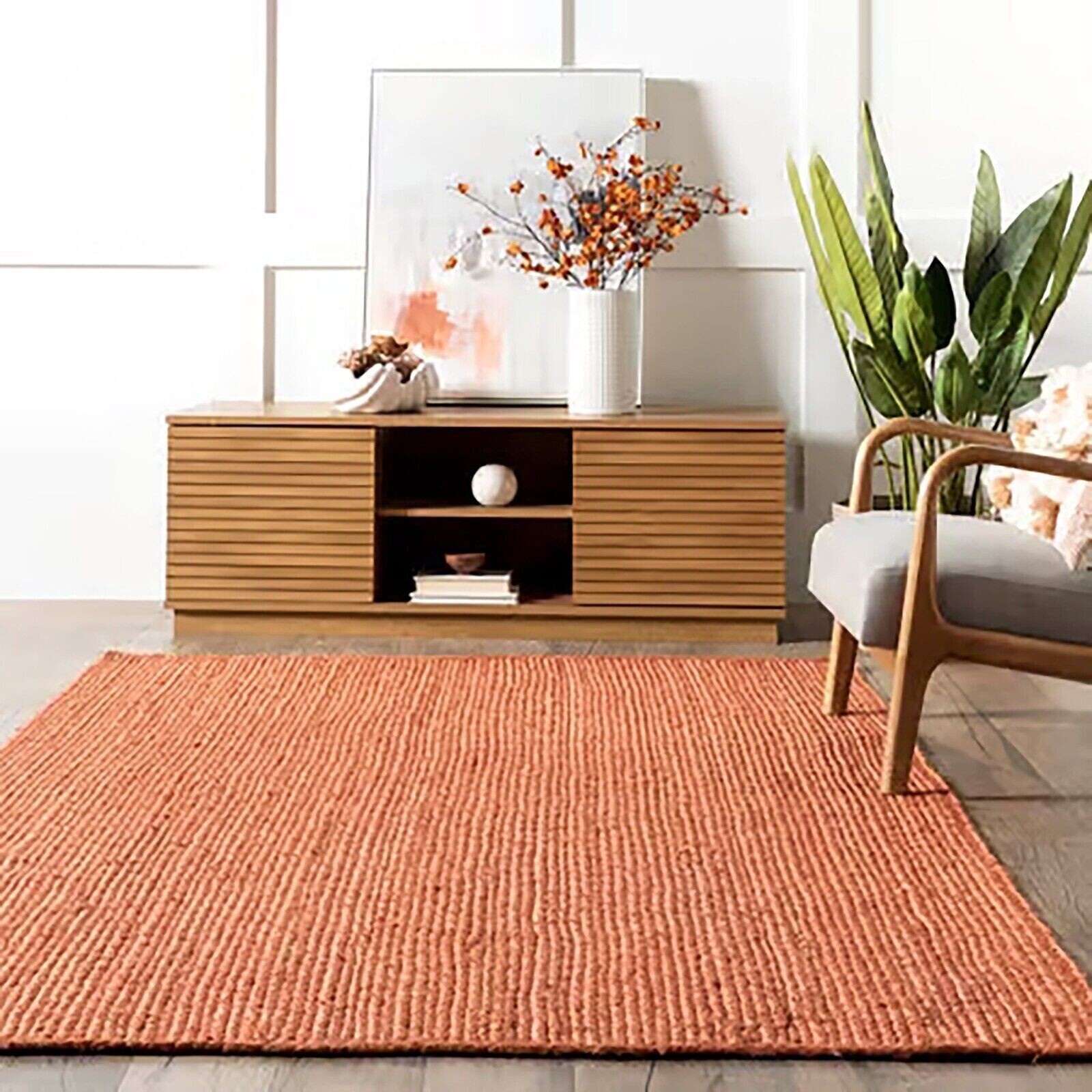 Rugs Carpet Jute Braided Modern Solid Bedroom Area Rug Rustic Look Carpet Mat