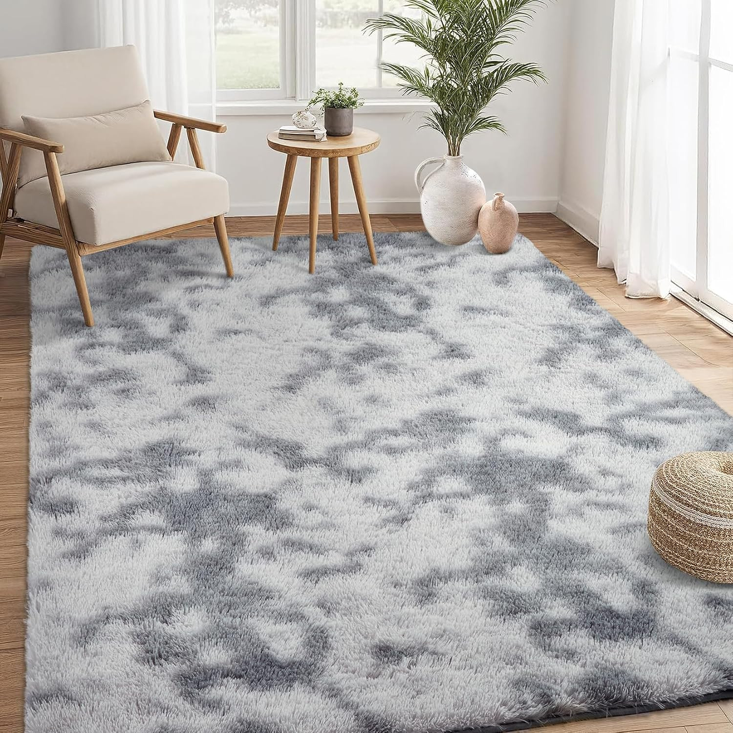 2’X6′ Soft Fluffy Runner Rug for Hallway, Tie-Dye Fuzzy Shaggy Runner for Bedsid
