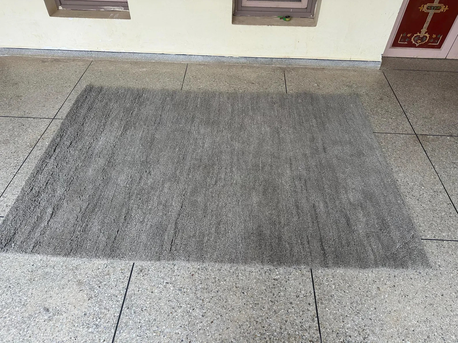 Authentic Moroccan Berber Wool Rug Color Gray Solid Custom Handmade Carpet Rug