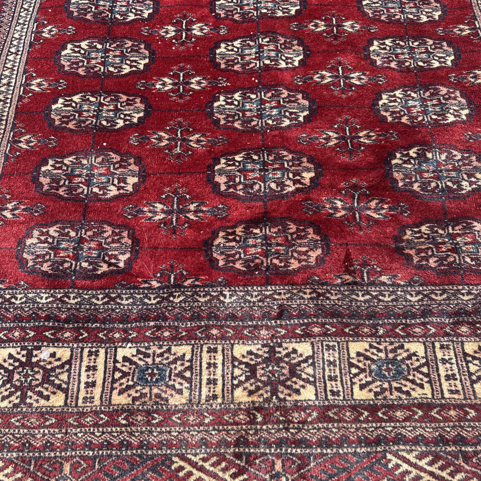 VTG Hand-Woven Princess Bokhara Elephant Footprint Area Rug Used Read 8’1”/5’3”
