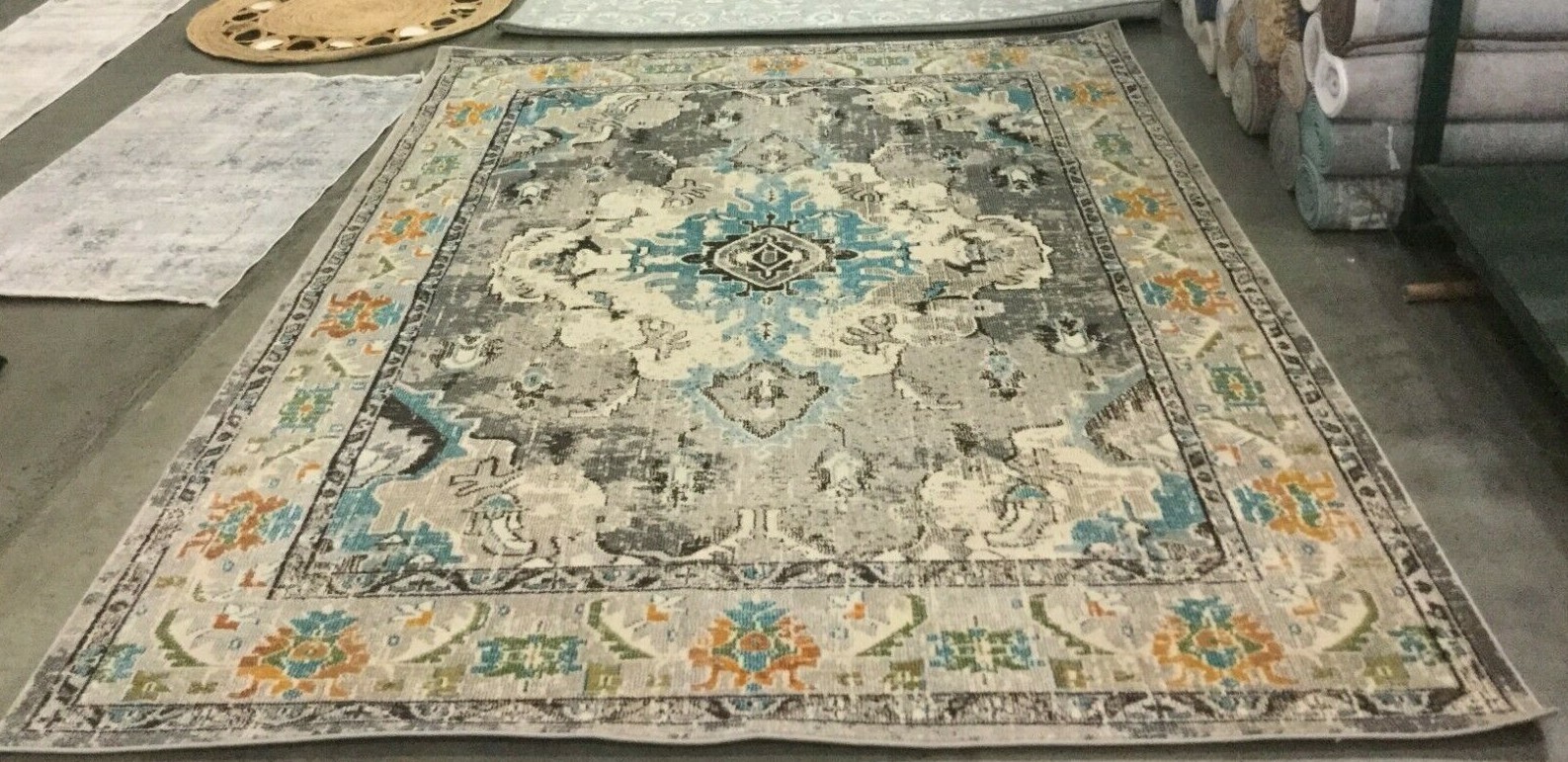 GREY / LIGHT BLUE 8′ X 10′ Flaw in Rug, Reduced Price 1172642959 MNC243G-810