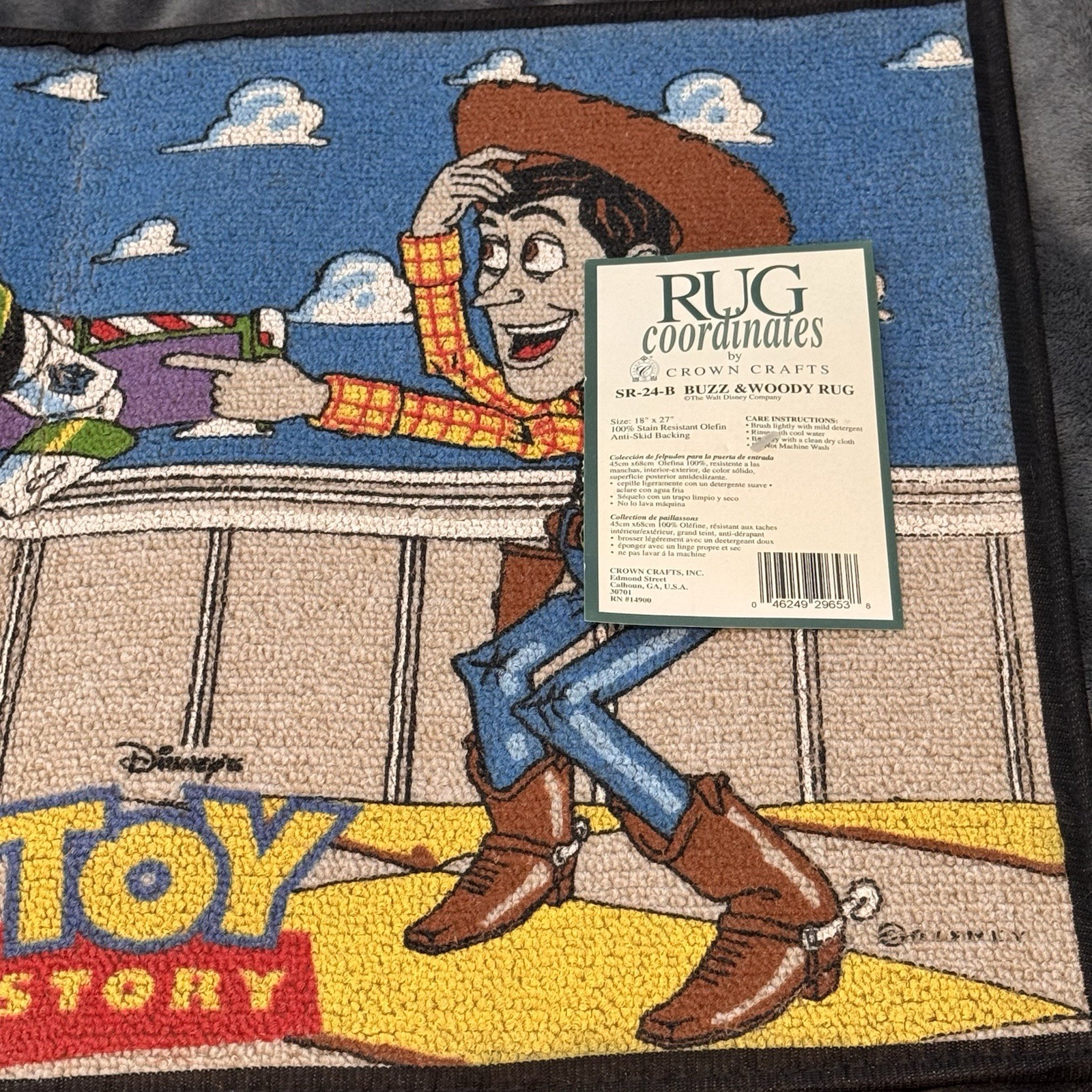 Toy Story Rug Mat by Crown Crafts Buzz & Woody SR-24-B W/TAG 18″ x 27″ NOS NWT.