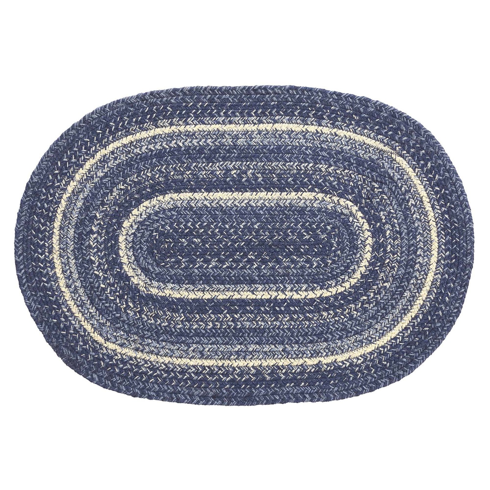 Great Falls Blue Rug with PVC Pad, Jute Blend, Oval, Blue White, 20×30 inches
