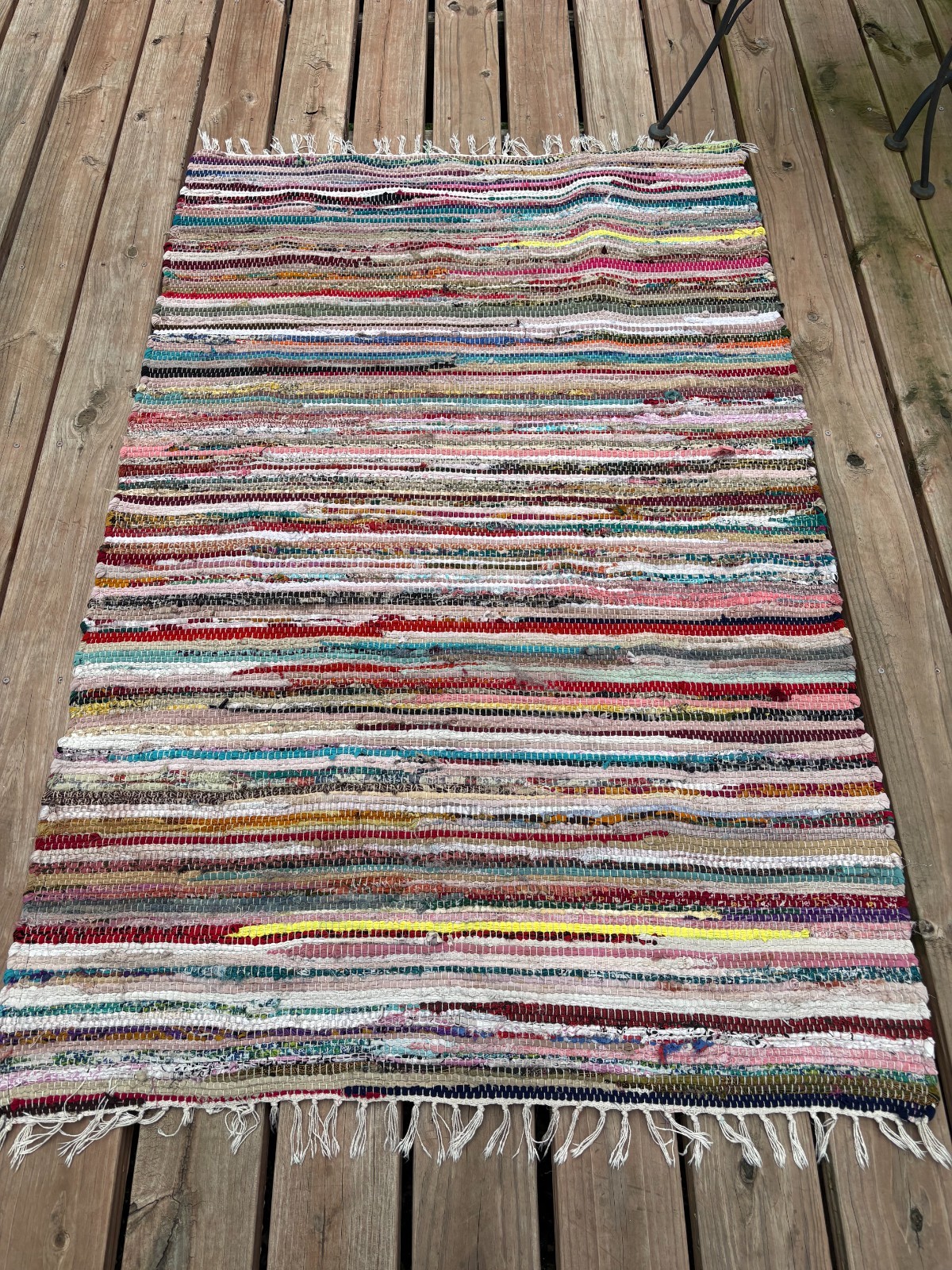Handwoven multicolored cindi rag rug 42 x 66 inches