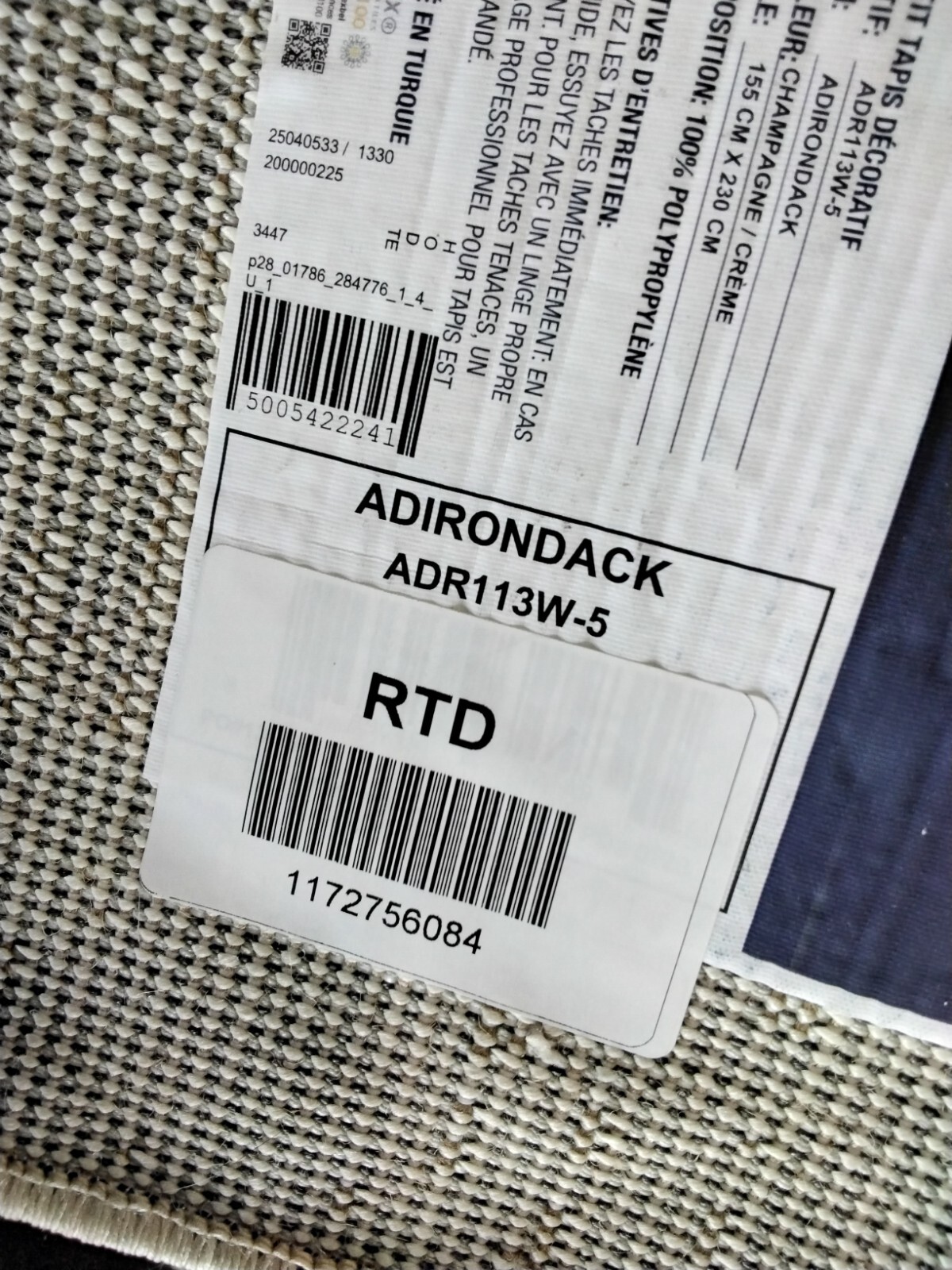 CHAMPAGNE / CREAM 5′-1″ X 7′-6″ Damaged Rug, Reduced Price 1172756084 ADR113W-5