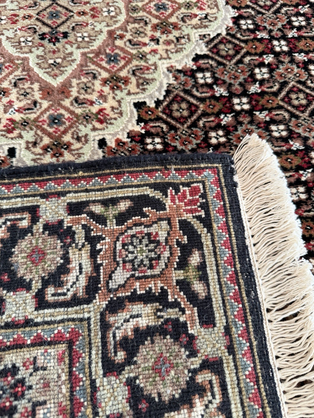 Oriental Mahi Hand Knotted Wool Rug 3×5 ft Black Traditional Bidjar Medallion