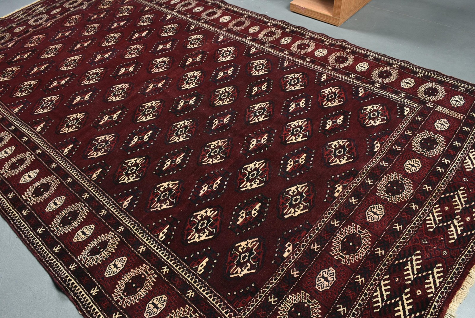 Vintage Oversize Rug 6,6×11,7 ft (202×356 cm), Turkish Red Check Rug