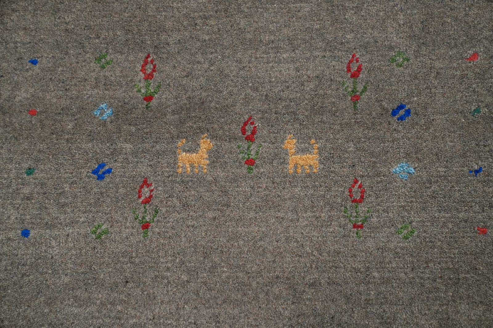 Eye-catching Gabbeh Living Room Rug Gray Color Handmade Wool 9×12 ft