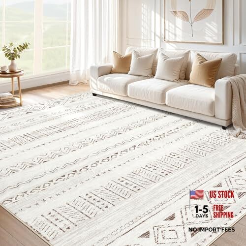 5×7 Area Rug for Living Room, Washable Non-Slip Large Area Rug, Indoor Floor
