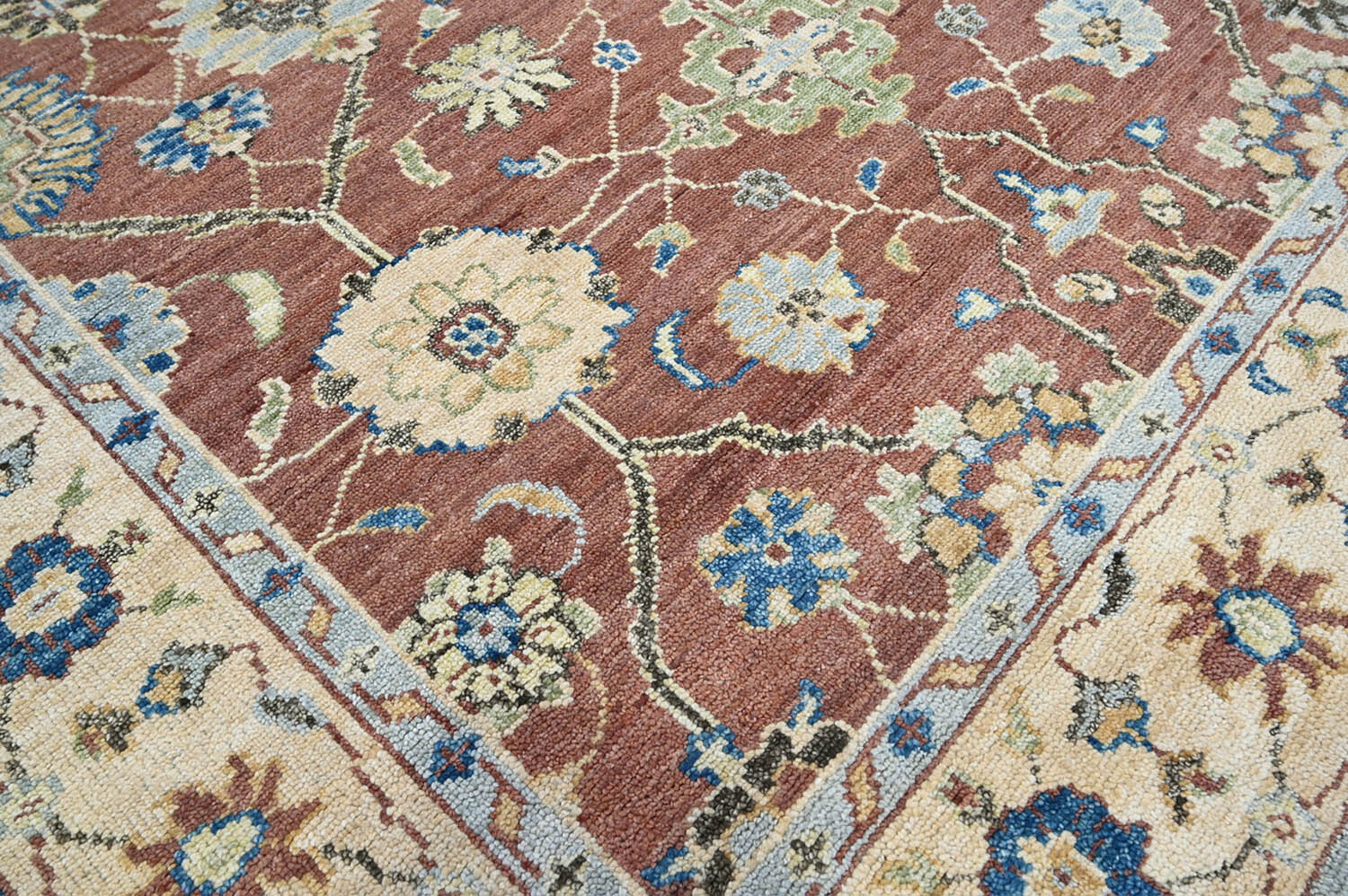 loomBloom Multi Size Hand Knotted Wool Oushak Traditional Area Rug Brown, Beige