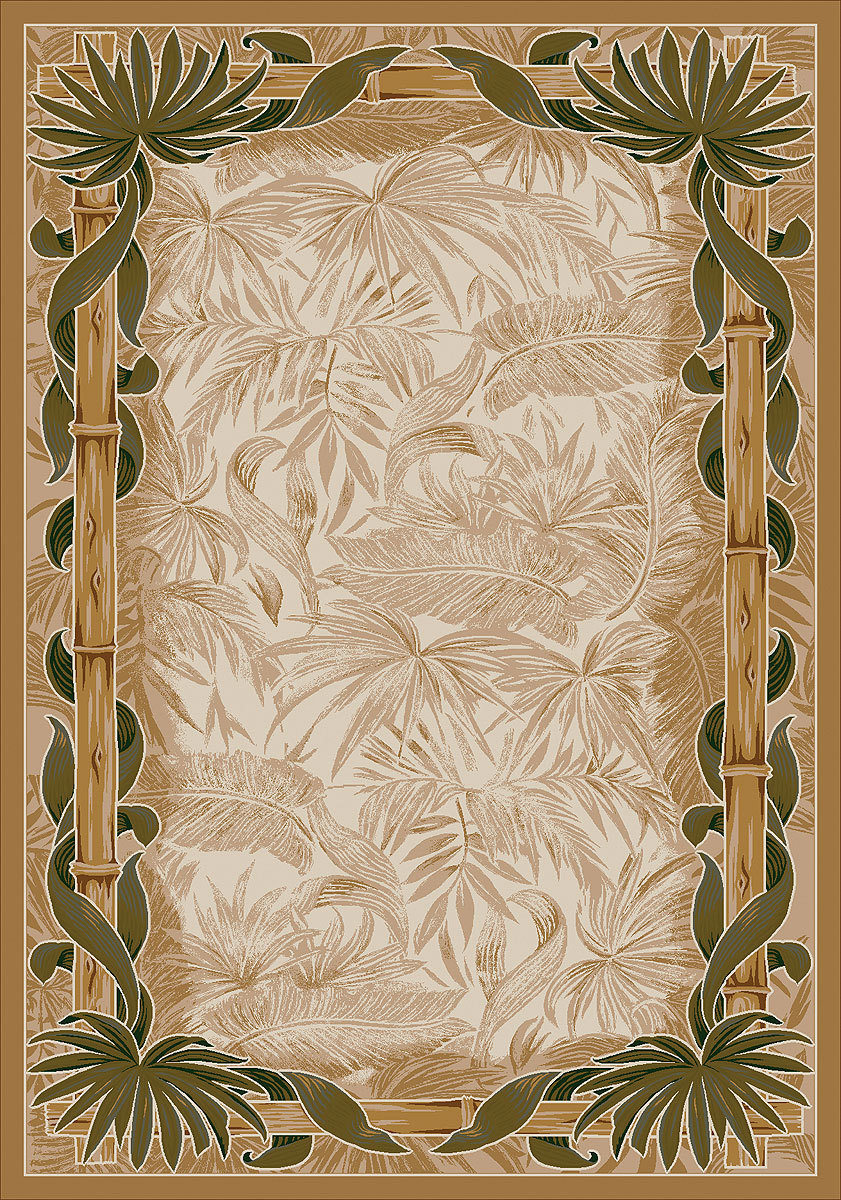 5×8 Milliken Montego Linen Tropical Palmetto Area Rug – Approx 5’4″x7’8″