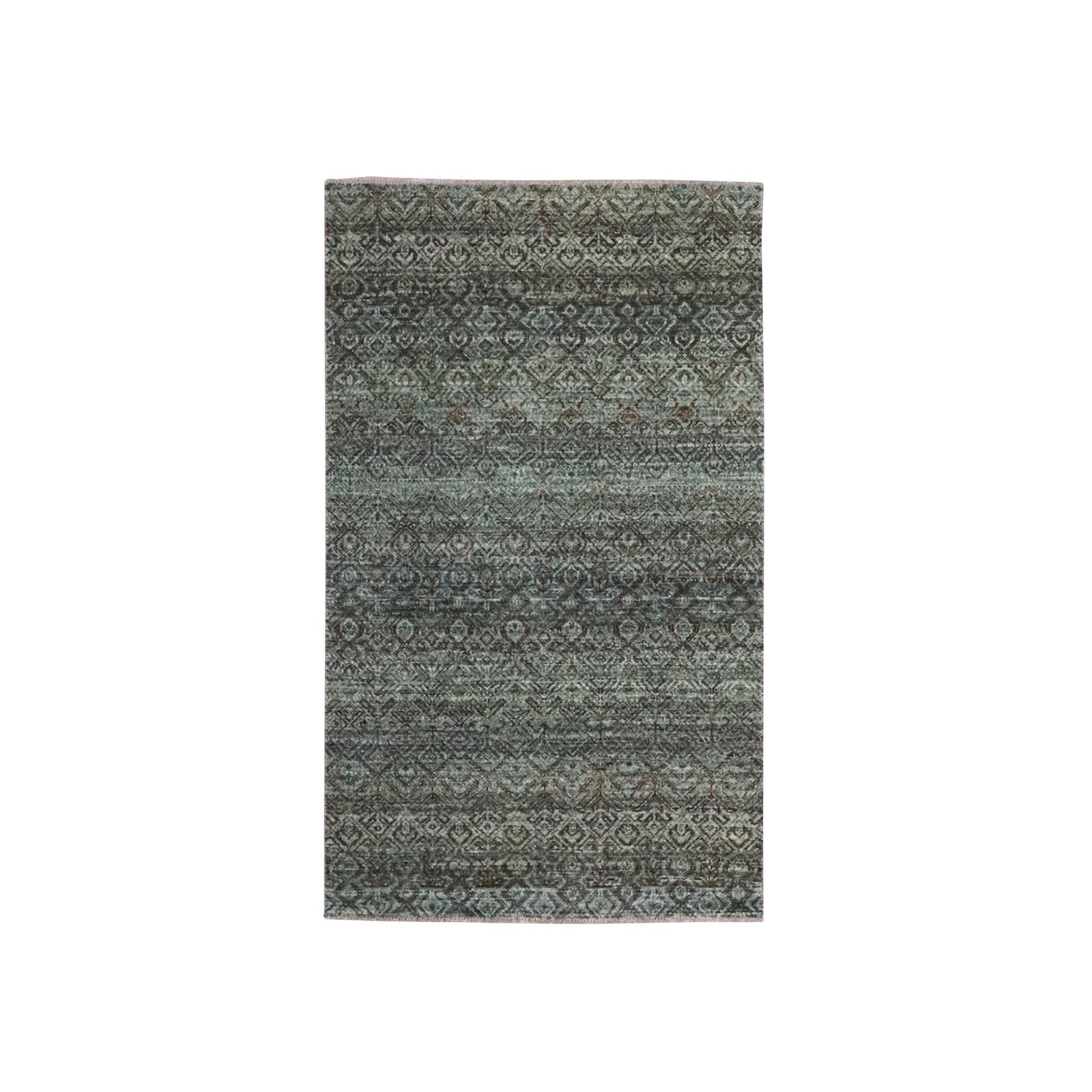 Hand Knotted Rug 3’x5’1″ Gray Soft Wool Kohinoor Herat Pattern Oriental 76870