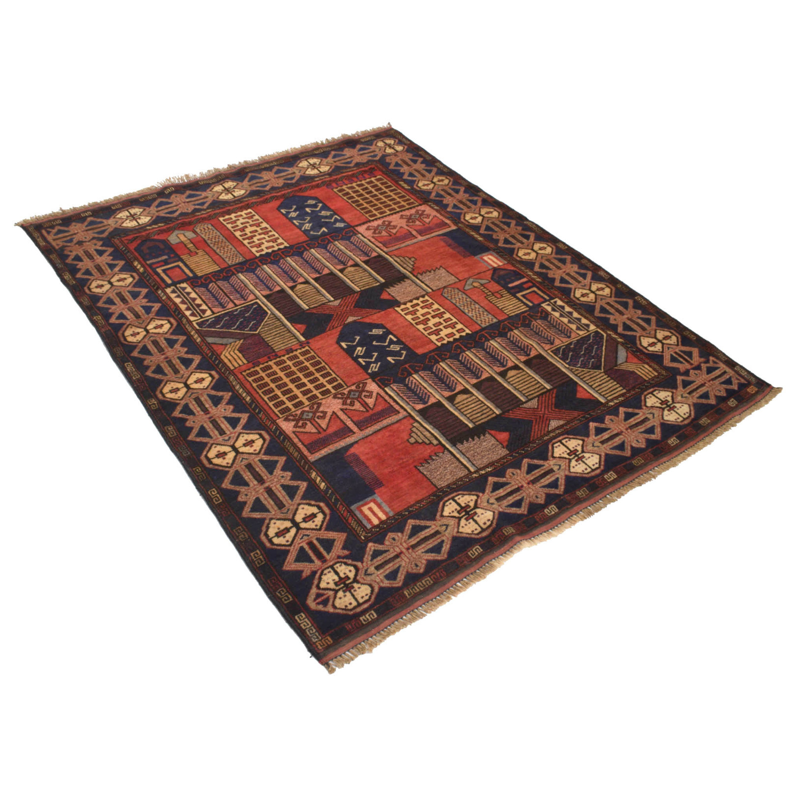 4ft 3in x 5ft 3in Prayer Rug – Handmade Afghan Oriental Area Carpet – R19350