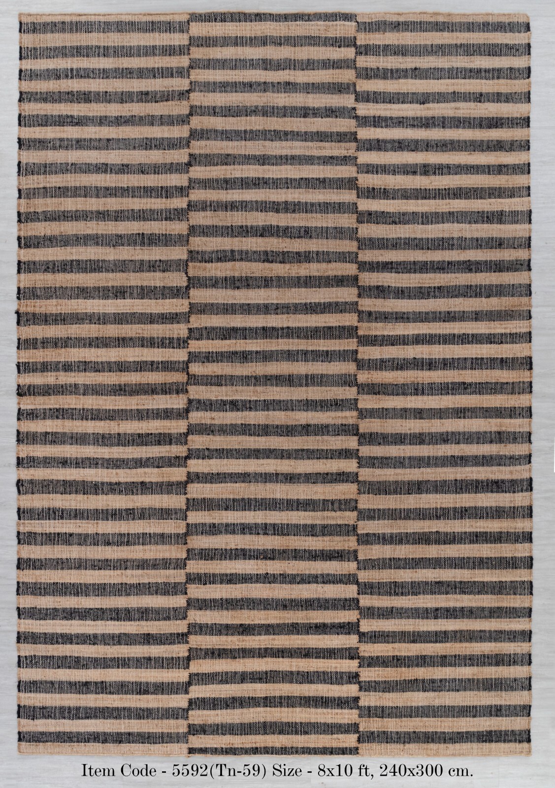 Natural Jute Black High Quality Hand Woven Geometric Boho Style Customize Rug