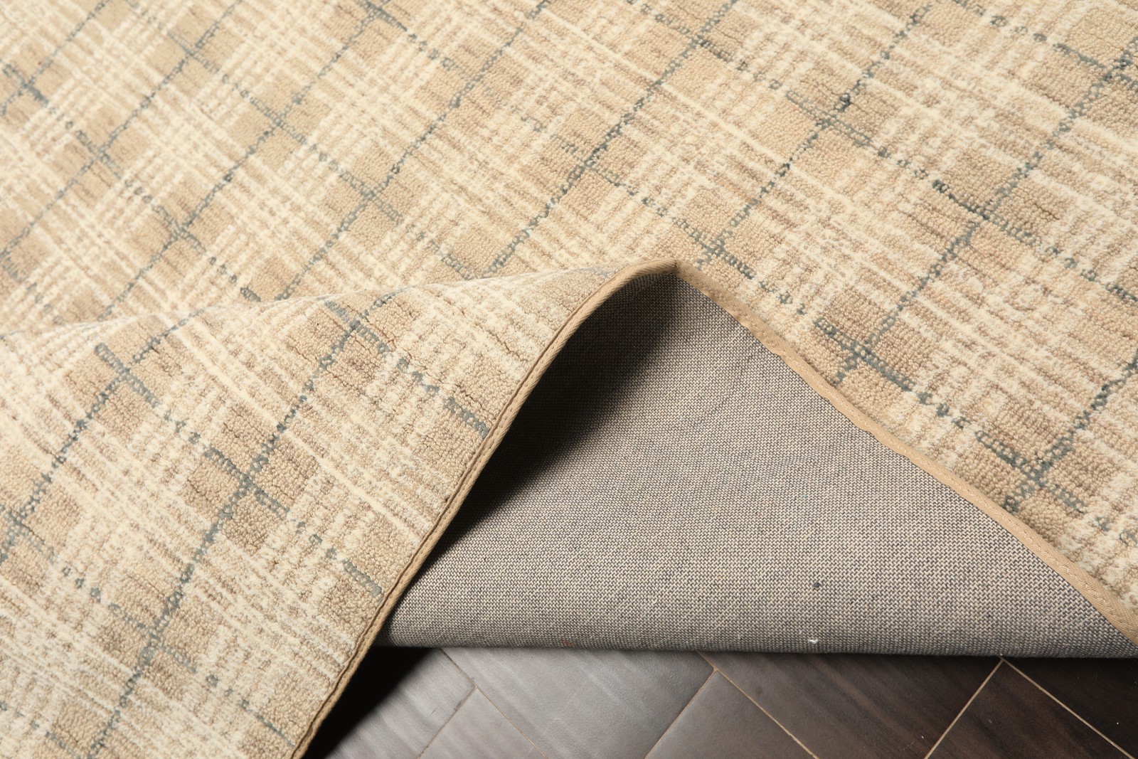 Multi Sizes Hand Loomed Wool Taupe, Ivory Textured Handmade Rug