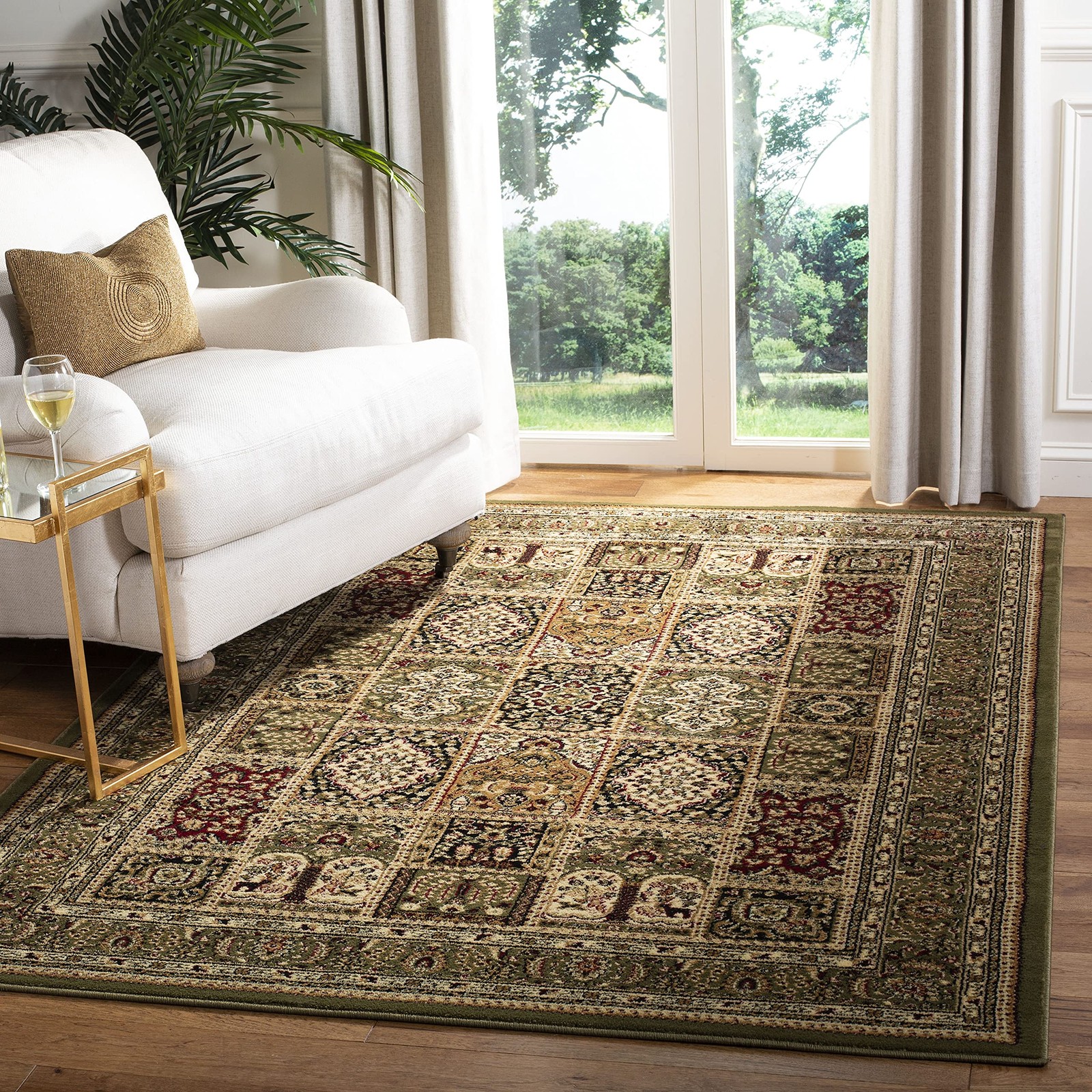 Lyndhurst Collection Area Rug – 6′ x 9′, Multi & Green, Traditional Oriental …