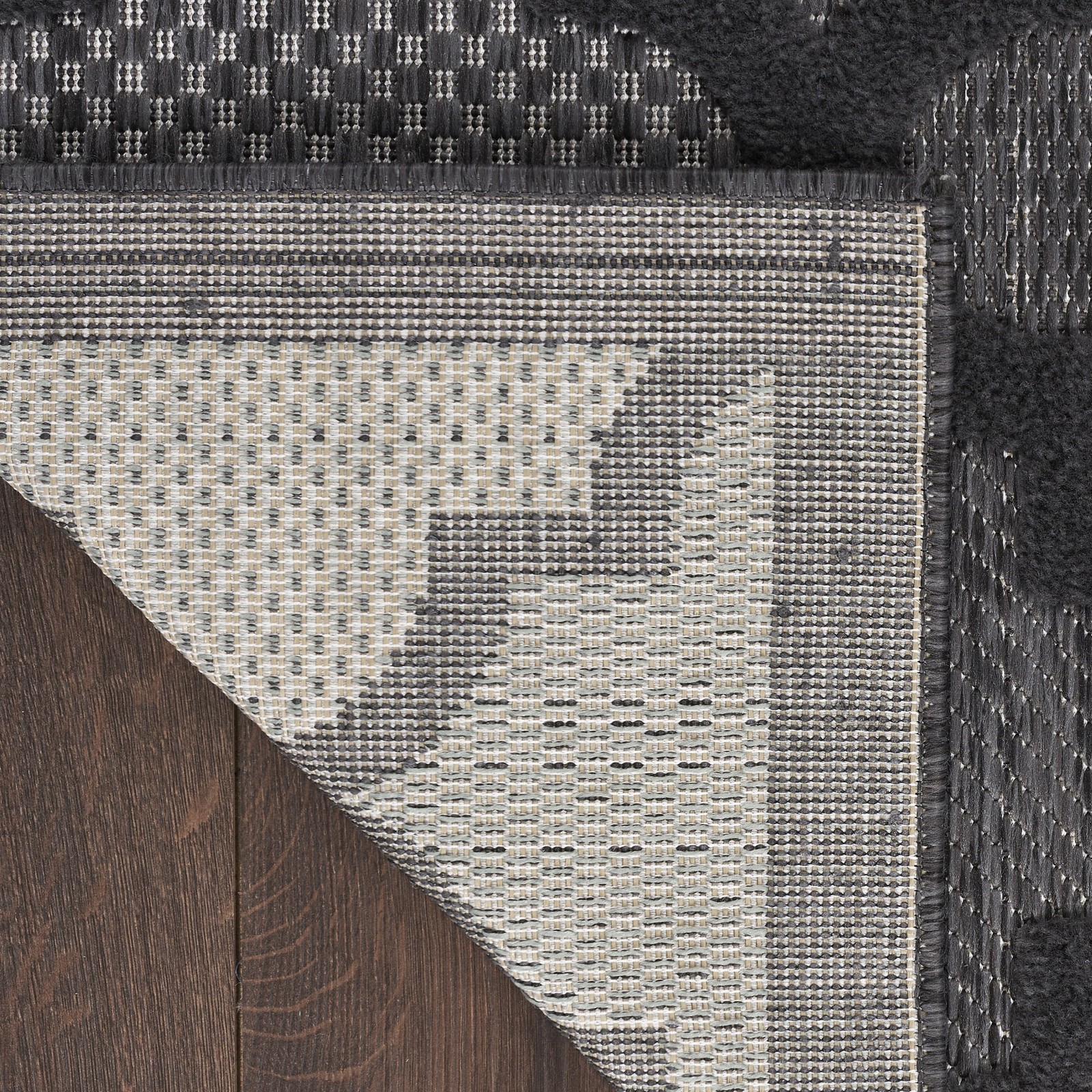 Easy Care Indoor/Outdoor Charcoal/Black 5′ x 7′ Area Rug, (5×7)