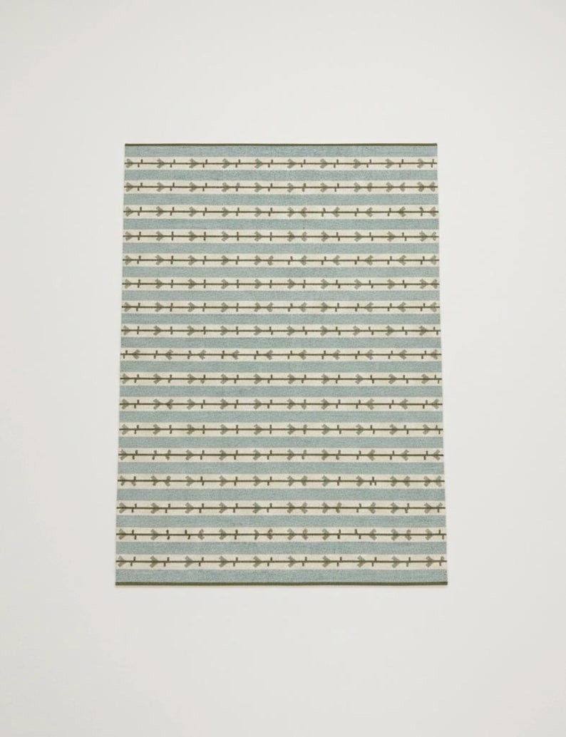 Handmade Blue Scandinavian Swedish Kilim Handmade Flat weave Boho Large Area Rug