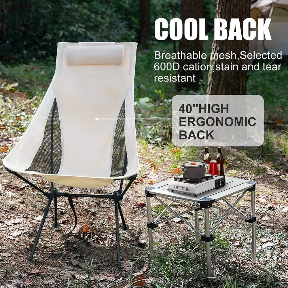 Portable Camping Chair – Lightweight Aluminum Alloy with Headrest