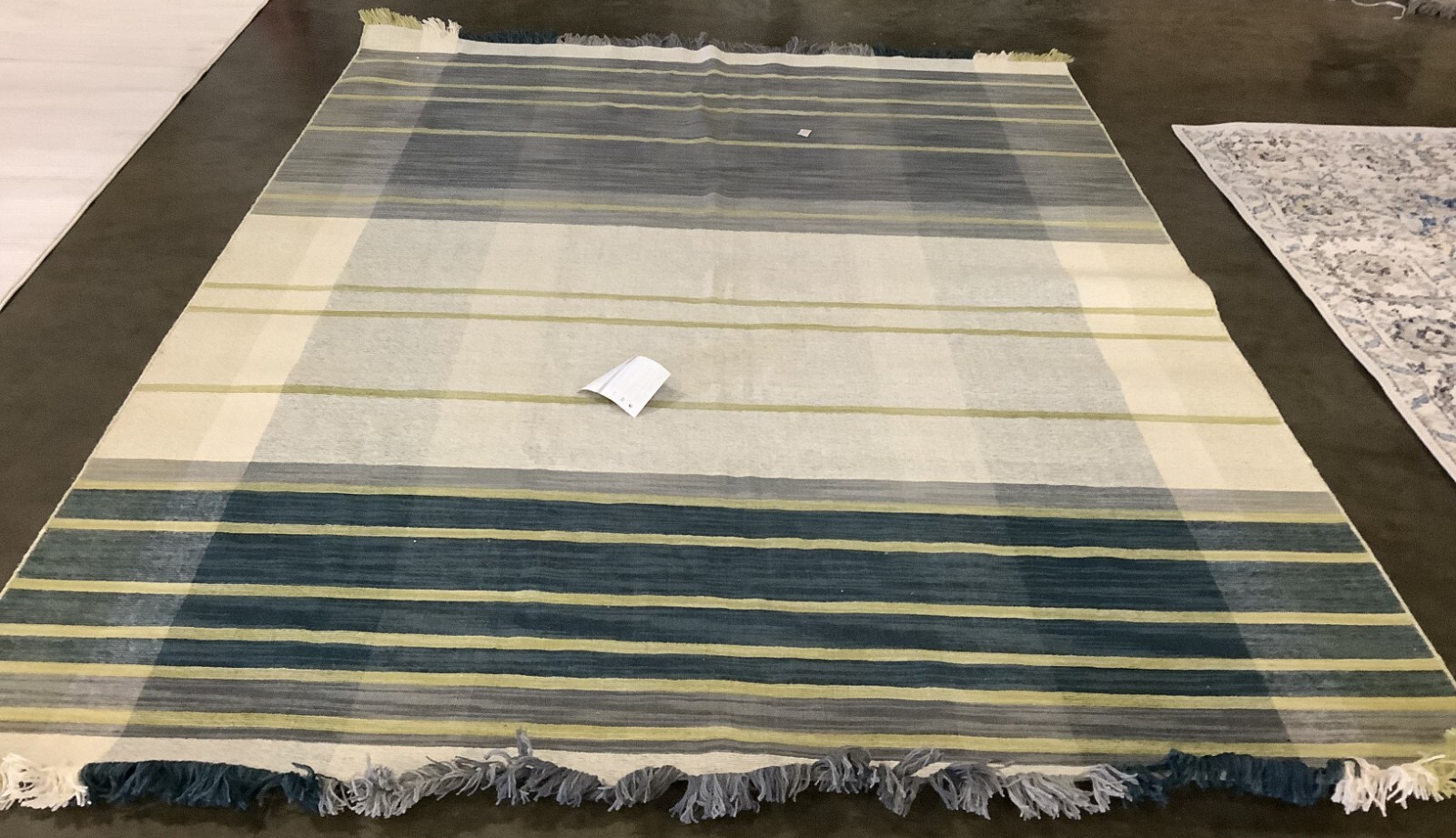 BEIGE / TEAL 8′-0″ x 10′-0″ Back Stain Rug, Reduced Price 1172670798 STK706B-8