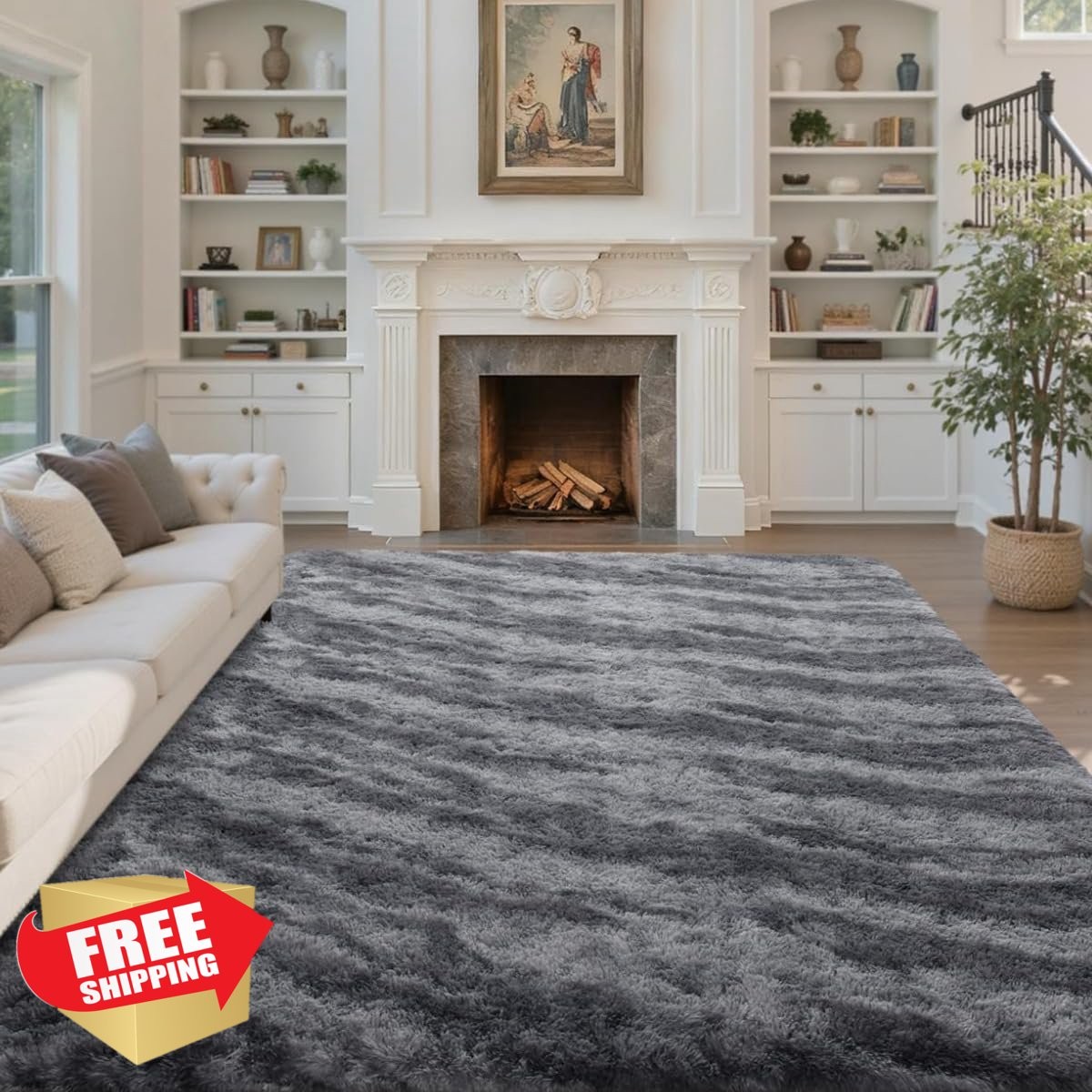 LòutiRoot Home 6’x9′ Rug Grey