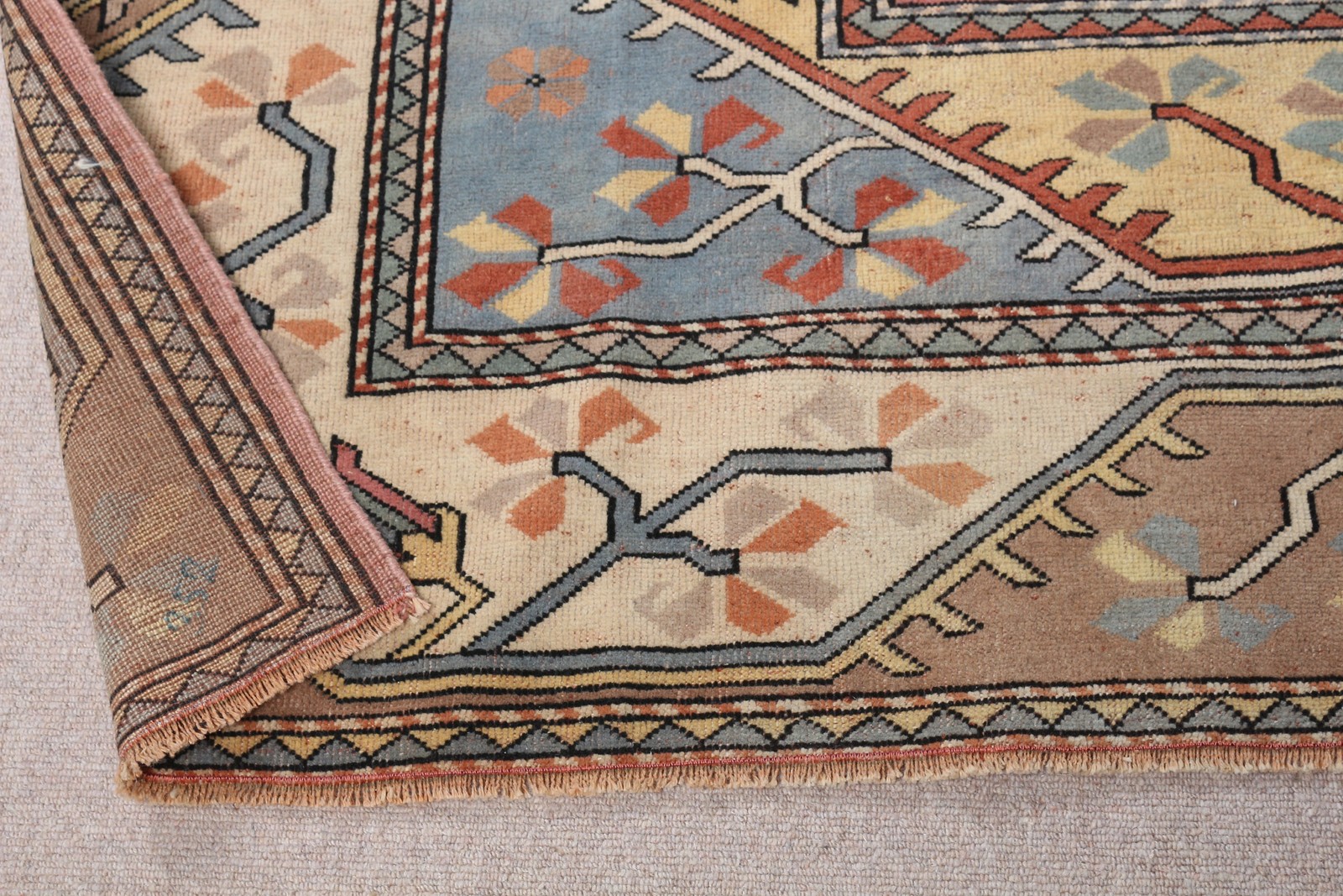 Turkish 6,3×9,4 ft Rug, Vintage Large Rug, Red Southwestern Rug