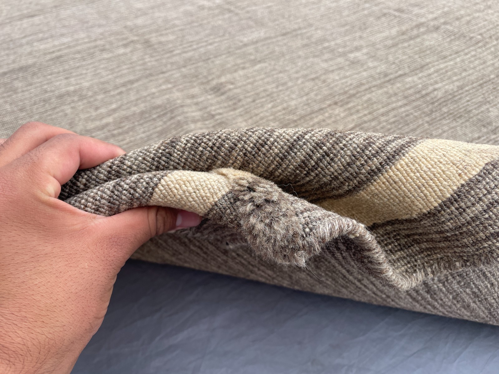 5×7 Minimalist Afghan Kilim Rug Handwoven Natural Wool Neutral Flatweave Modern