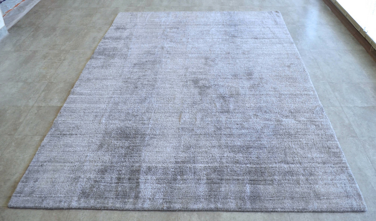 6×8 Rug Hand-Made Area Rug Solid Color Gray Turkish Rug actual: 66″ x 94″